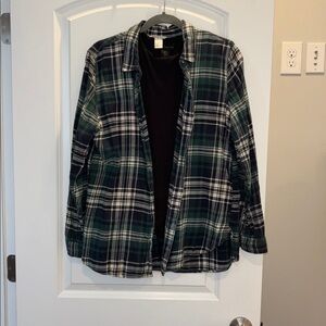 H&M Green and Blue Flannel Shirt